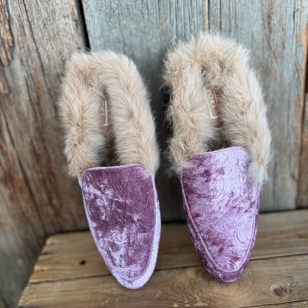 Pink Mules/ Loafers with Faux Fur